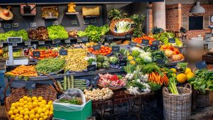 shopping at a farmers market