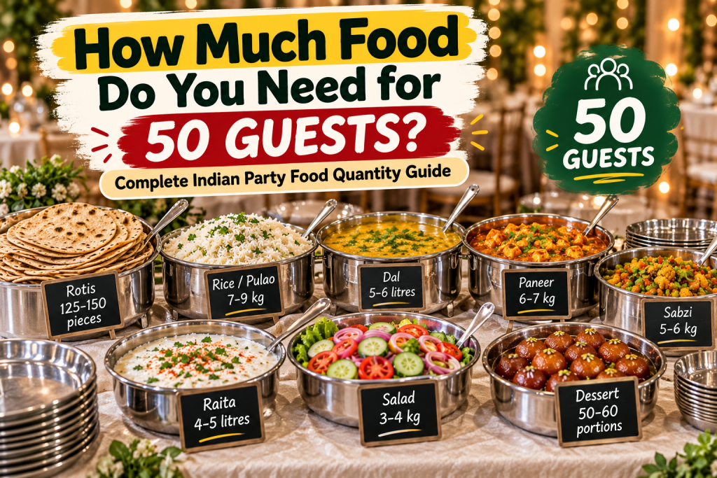 How Much Food Do You Need for 50 Guests? Indian Party Food Quantity Guide